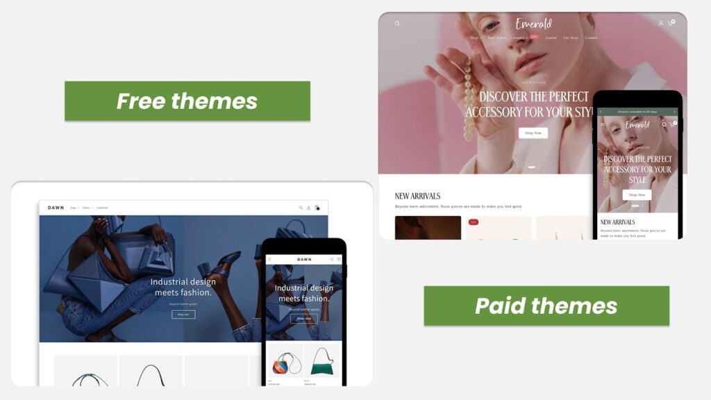 shopify free theme vs paid theme